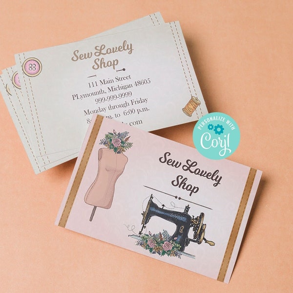 Sewing Business Card Template | Tailor, Seamstress, Crafter Business Card