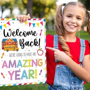 EDITABLE Back to School Welcome Sign Template, Welcome Back to School Bulletin Board, We're Going to Have an Amazing Year image 2