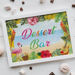 Luau Dessert Bar Sign, Luau Party Decorations, Luau Birthday, Luau Decorations, Tropical Party, Luau Baby Shower, Luau Bridal Shower