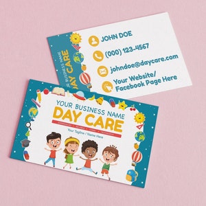 Day Care Business Cards| Babysitting  Business Card  | EDITABLE & Printable Baby Sitting Business Card Template