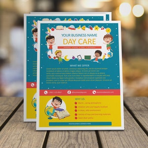 EDITABLE Childcare Flyer Template, Kindergarten Daycare Flyer