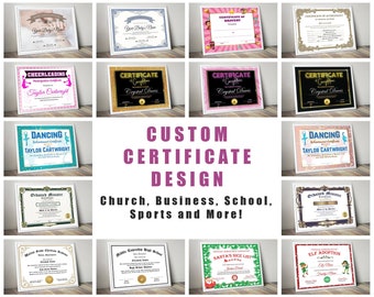 Hire Us For Personalized Custom Certificate Design | For Business, School, Church, Family | LIFETIME Updates & Downloads | Commercial Use OK