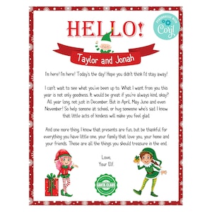 Elf Arrival Letter, Printable Elf Letter