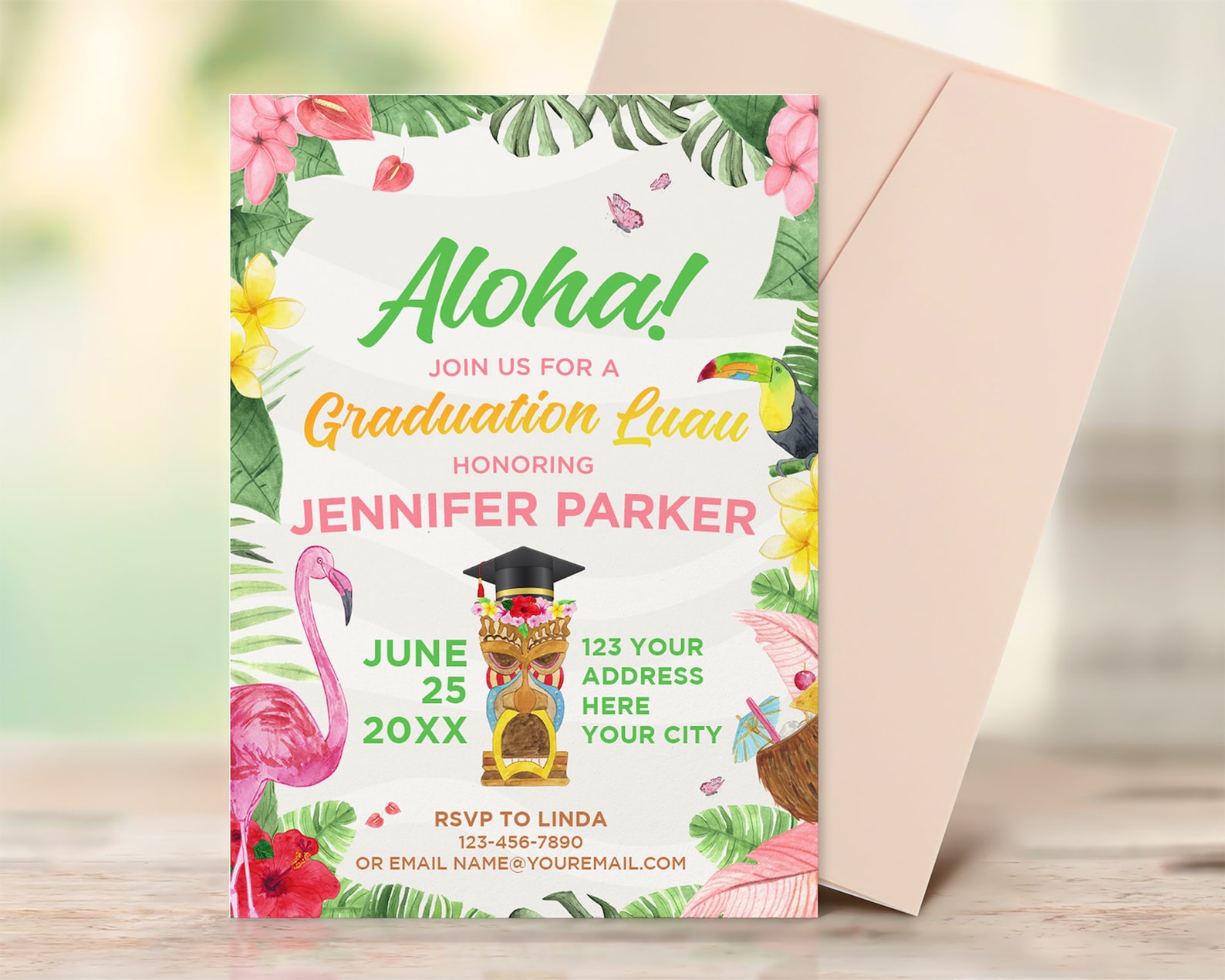 Editable Luau Graduation Party Invitations Luau Graduation Etsy Il 1588xN.3865606662 627h