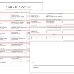 PRINTABLE Room by Room Home Cleaning Checklist, Complete Housekeeping ...