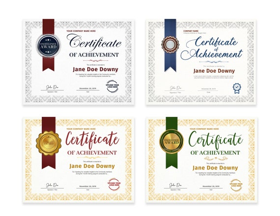 Certificate Template Bundle Award Template Printable Award Etsy