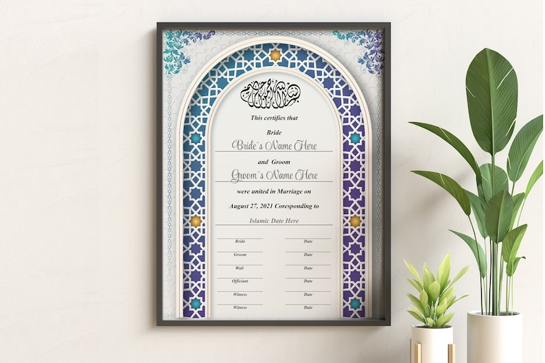 Nikah Template, Nikah Certificate, Islamic Marriage Certificate bild 4