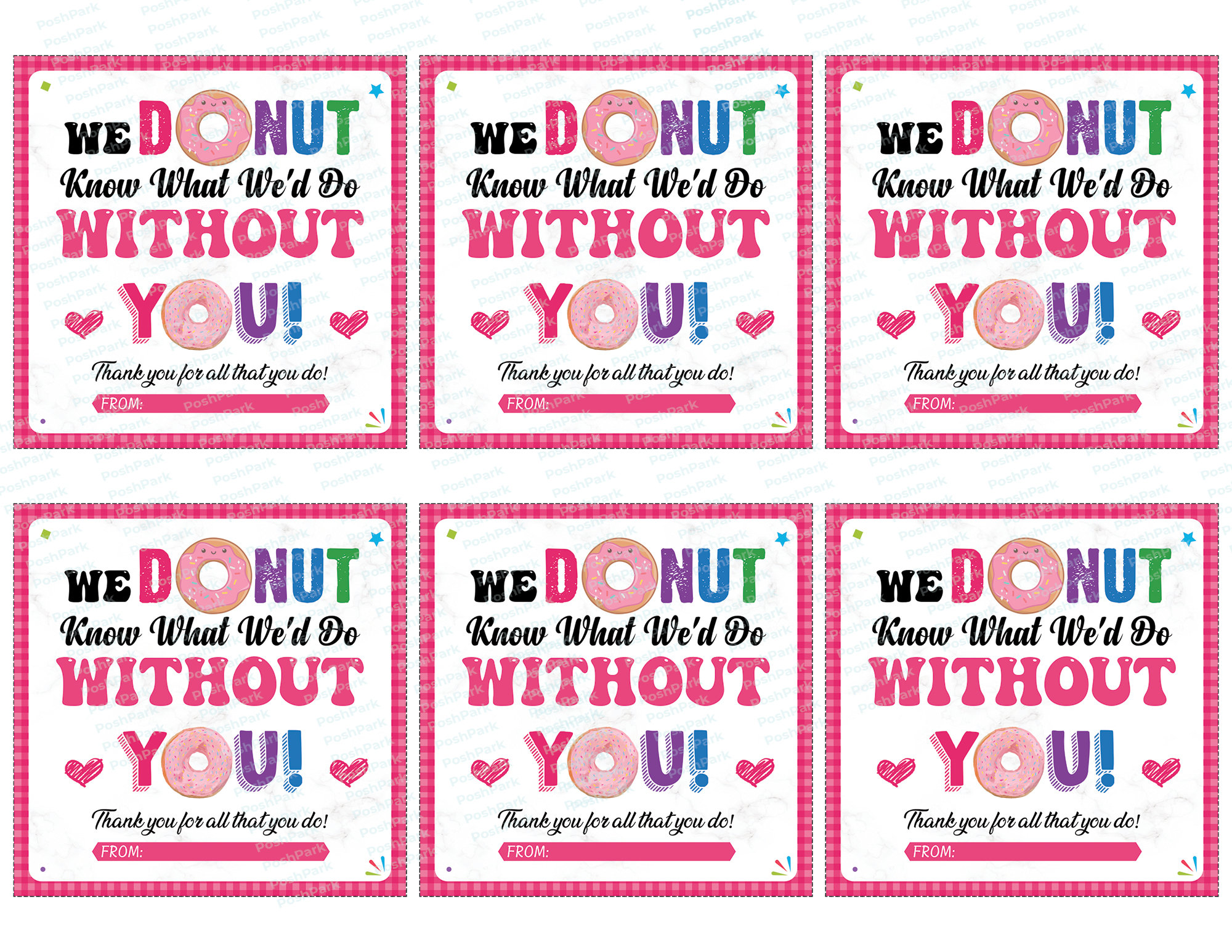 Printable We Donut Know What We'd Do Without You Tag PDF - Etsy