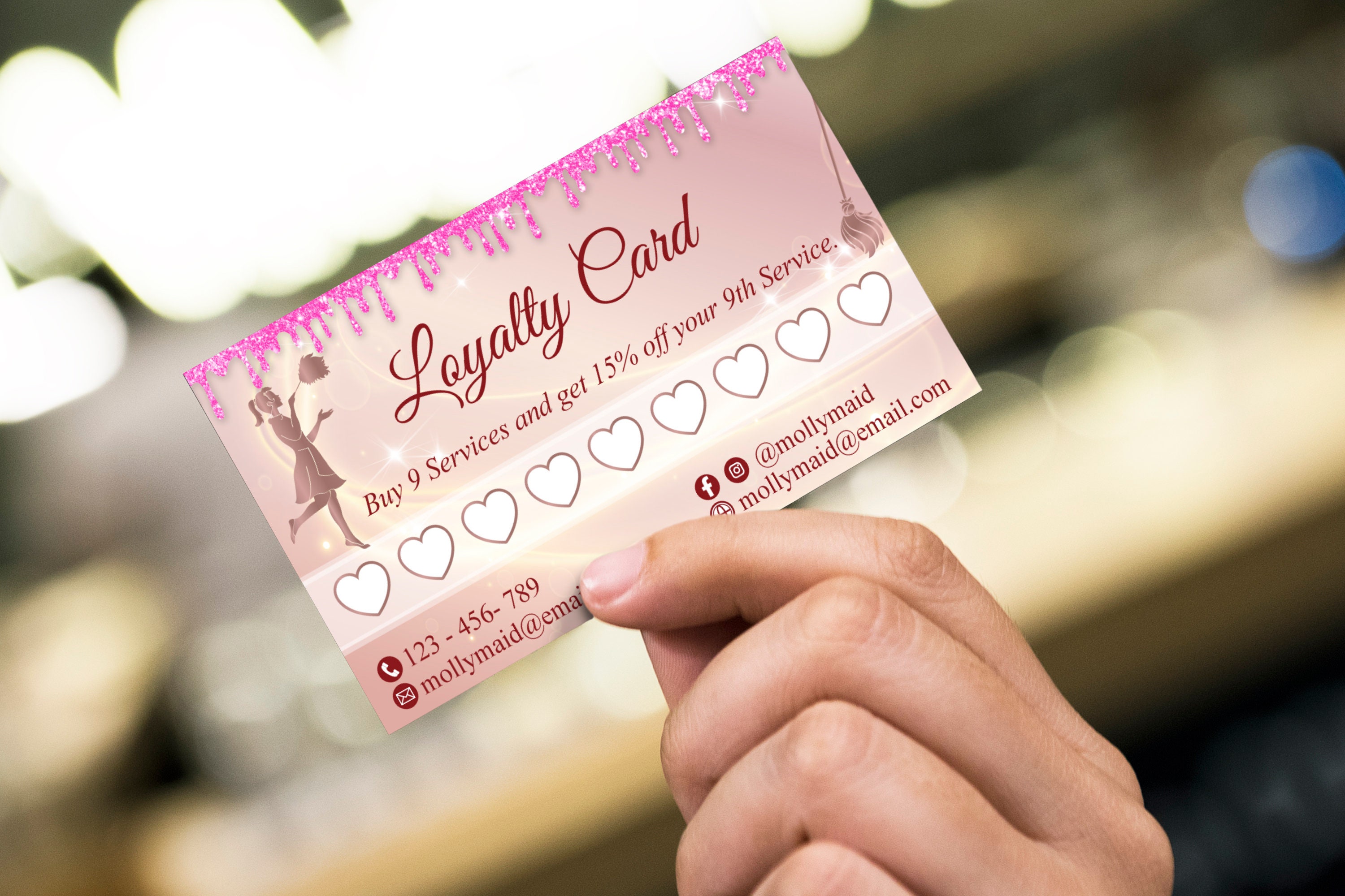 Digital Cleaning Service Loyalty Card for Cleaning Business Etsy