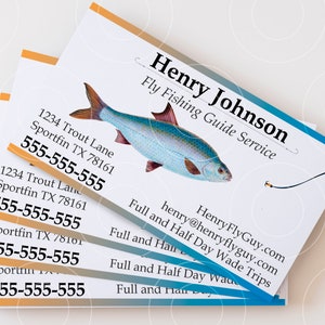 Editable Fishing Business Card, DIY Printable Fishing Business Card Template