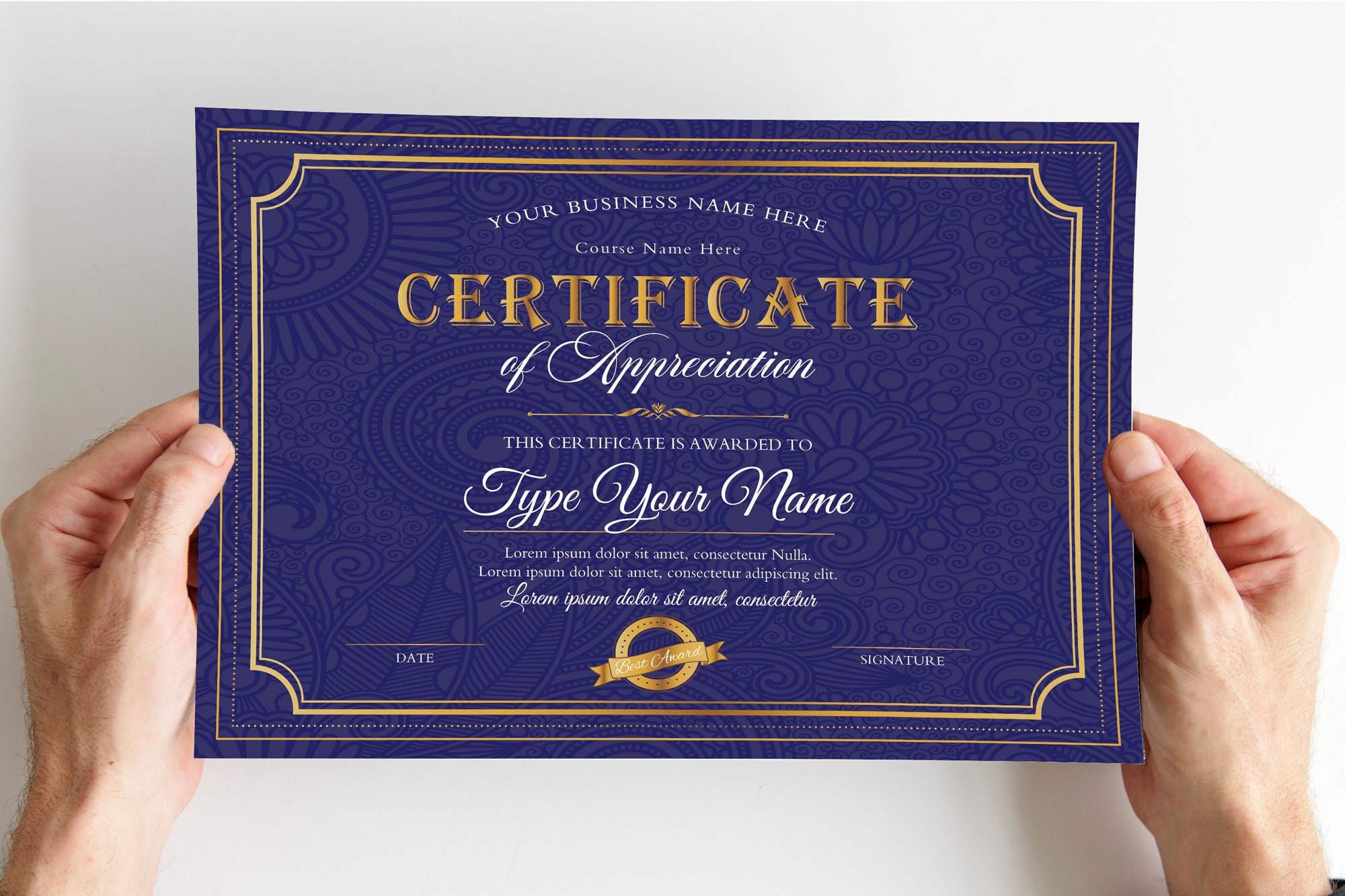 Printable Certificate Of Appreciation Editable Certificate Etsy
