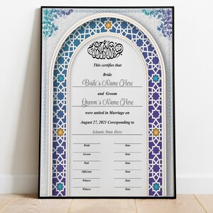 Nikah Template, Nikah Certificate, Islamic Marriage Certificate bild 6