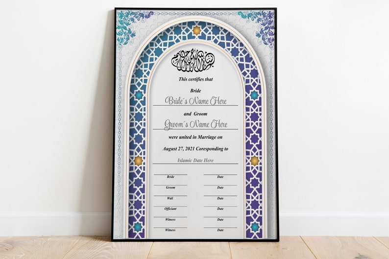 Nikah Template, Nikah Certificate, Islamic Marriage Certificate bild 6