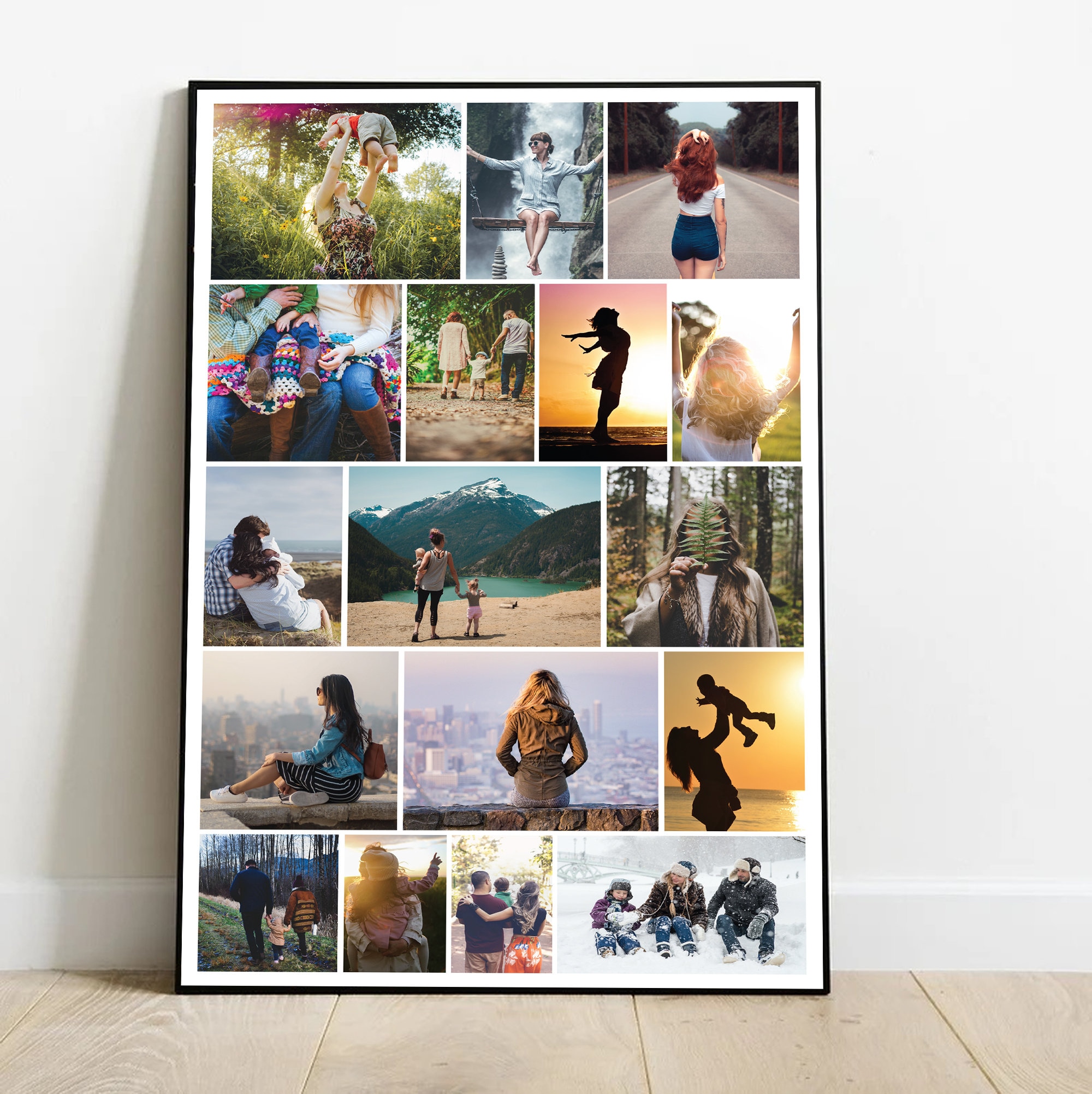 Sign Collage Design Editable Photo Collage Welcome Sign Template, Poster Photo Display Set ...