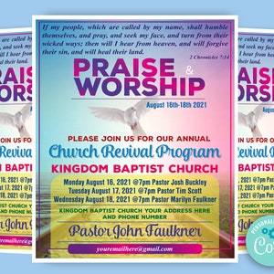 Editable Church Flyer, Printable Church Event Flyer with White Dove