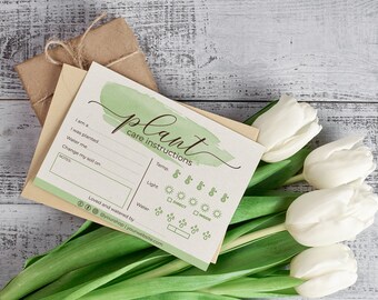 plant care instructions card,