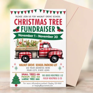 Editable  Christmas Tree Fundraiser Flyer, Holiday Tree Fundraiser Flyer, Christmas Tree Sale Template, Fundraiser Invite,