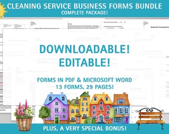 Amazing Cleaning Service Business Forms BUNDLE, Cleaning  Business Startup, House Cleaning Contract, Cleaning Welcome Letter & FREE Bonus