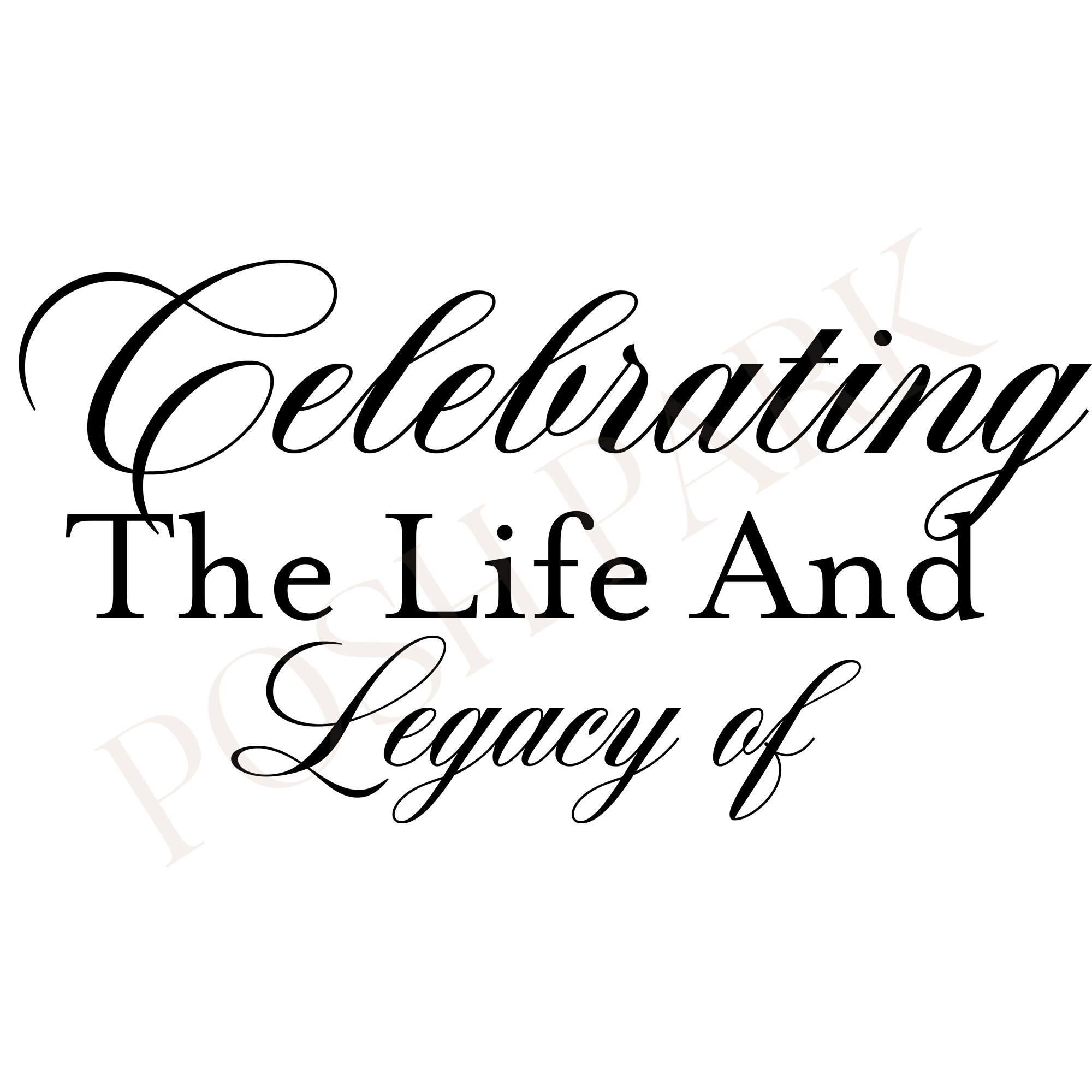 Sets of 4 Funeral Program Word Art Titles, Celebrating the Life and ...