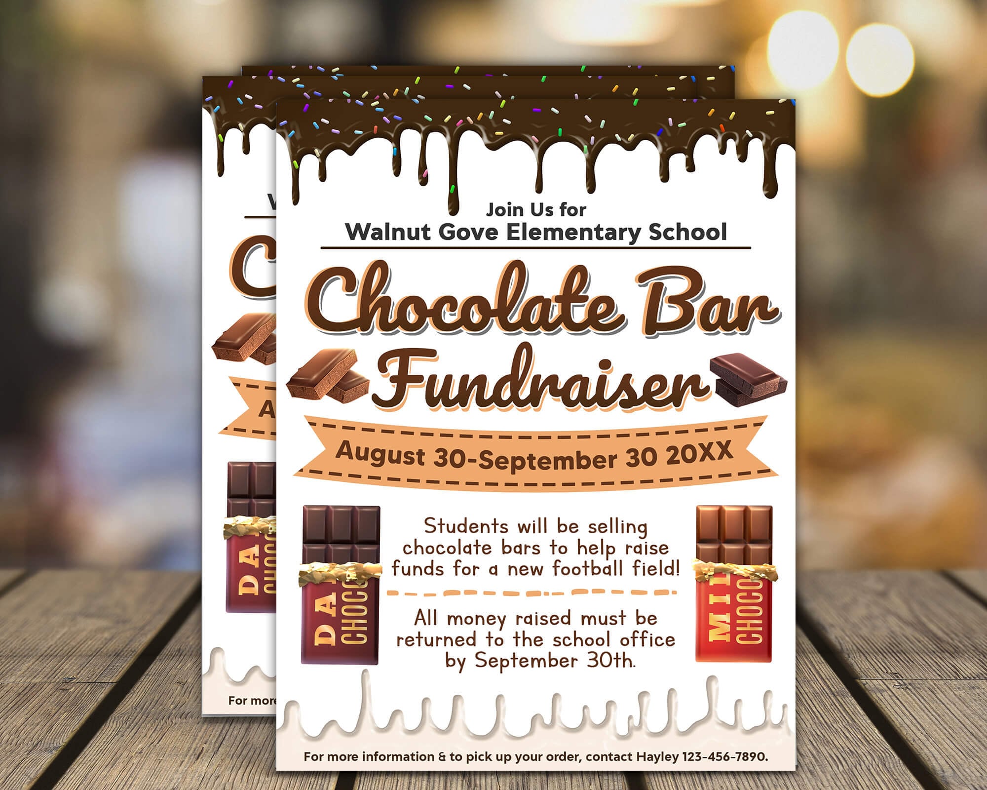 EDITABLE Chocolate Fundraiser Flyer, Printable PTA, PTO, School Church