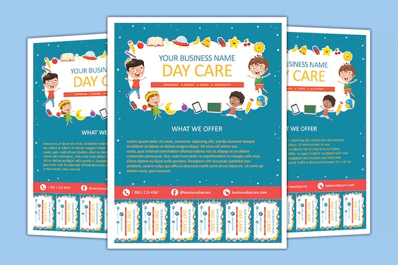 EDITABLE Daycare Flyer Template With Tear-off Tabs Daycare - Etsy