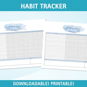 Minimalist Daily Habit Tracker, Printable Weekly Habit Tracker, Monthly Habit Tracker