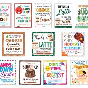 Printable PDF Teacher Appreciation Gift Tag Bundle, 12 Downloadable ...