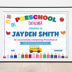 Editable Preschool Certificate Template Bundle, Preschool Diploma ...