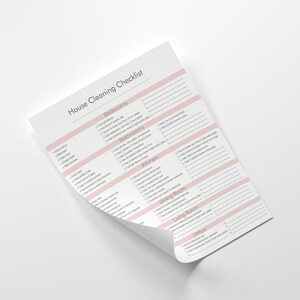 PRINTABLE Room by Room Home Cleaning Checklist, Complete Housekeeping ...