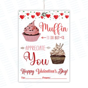 EDITABLE Valentine Gift Tag, Editable Tags, Muffin To Do but Appreciate You Tag, Coworker Teacher Staff Appreciation Gift, DIY Thank You Tag