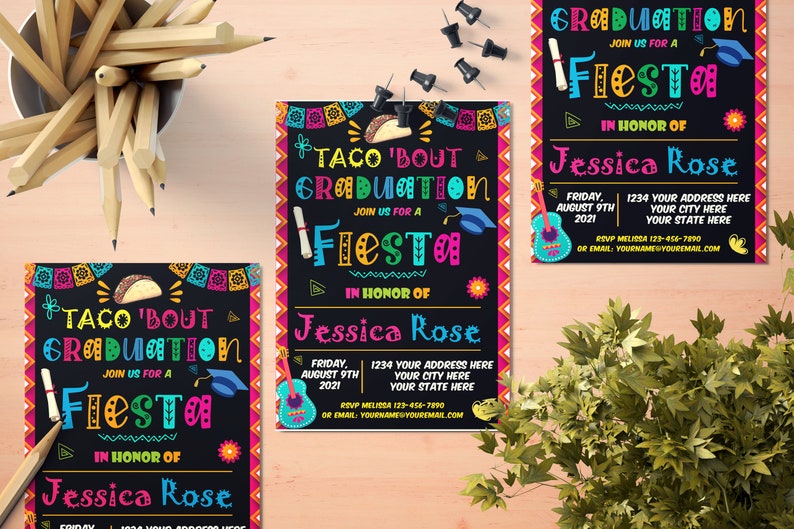 Editable Fiesta Graduation Invitation Digital Fiesta Grad - Etsy