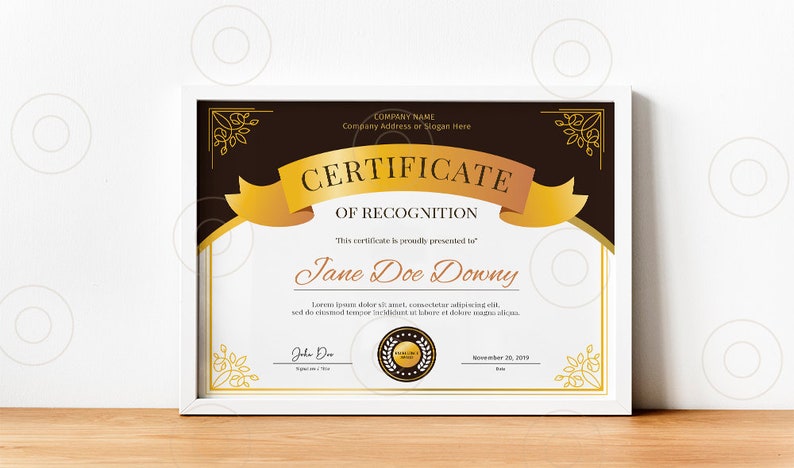 Certificate of Recognition Template Certificate of Recognition Certificate Template Certificate Editable Template Certificate Template image 3