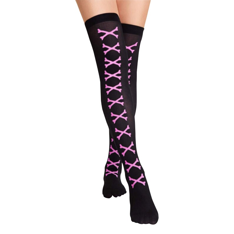 Black Thigh High Goth Socks Over the Knee Socks Goth Etsy