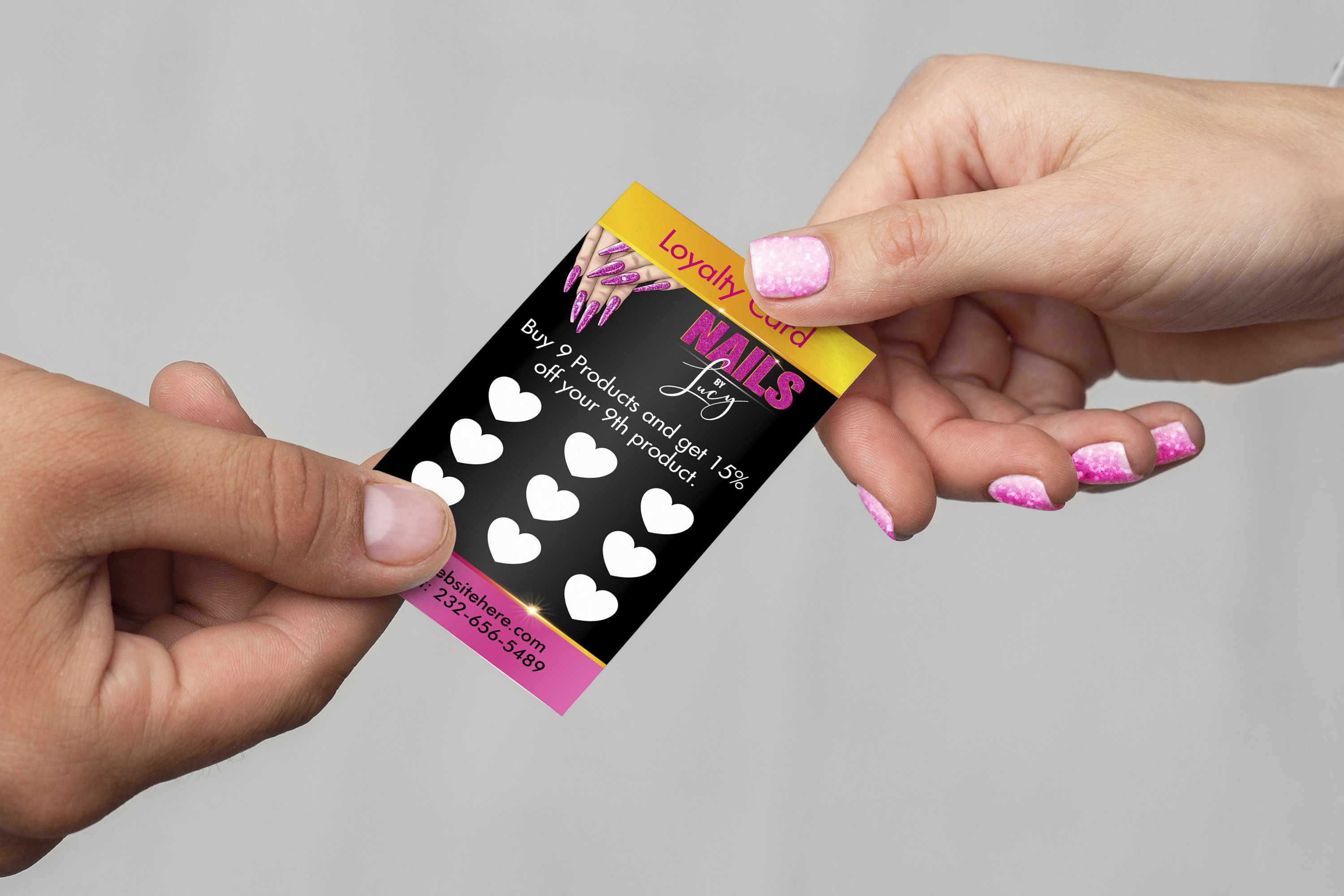 Nail Salon Loyalty Card Template Nail Tech Loyalty Cards Etsy