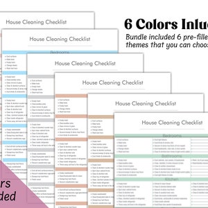 PRINTABLE Room by Room Home Cleaning Checklist, Complete Housekeeping ...