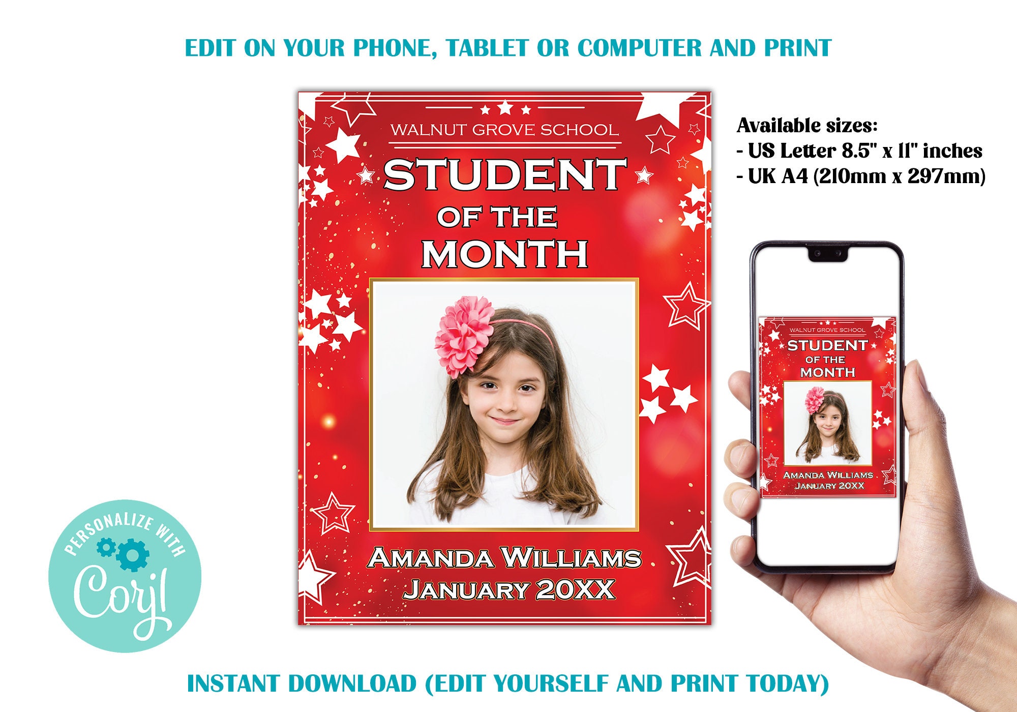 Editable Student of the Month Certificate Template, Classroom Awards ...