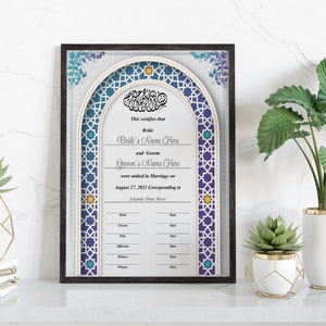 Nikah Template, Nikah Certificate, Islamic Marriage Certificate bild 5