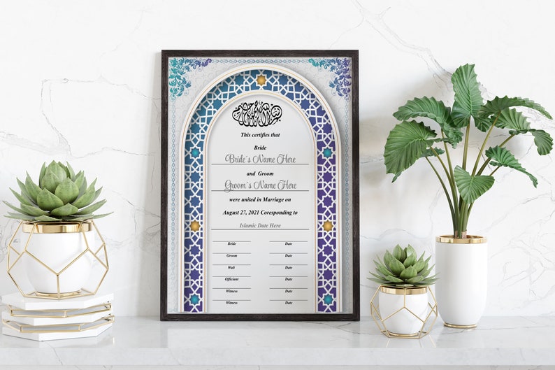 Nikah Template, Nikah Certificate, Islamic Marriage Certificate bild 5