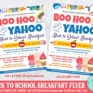 Editable Boo Hoo Breakfast Invite, Back to School Breakfast Flyer