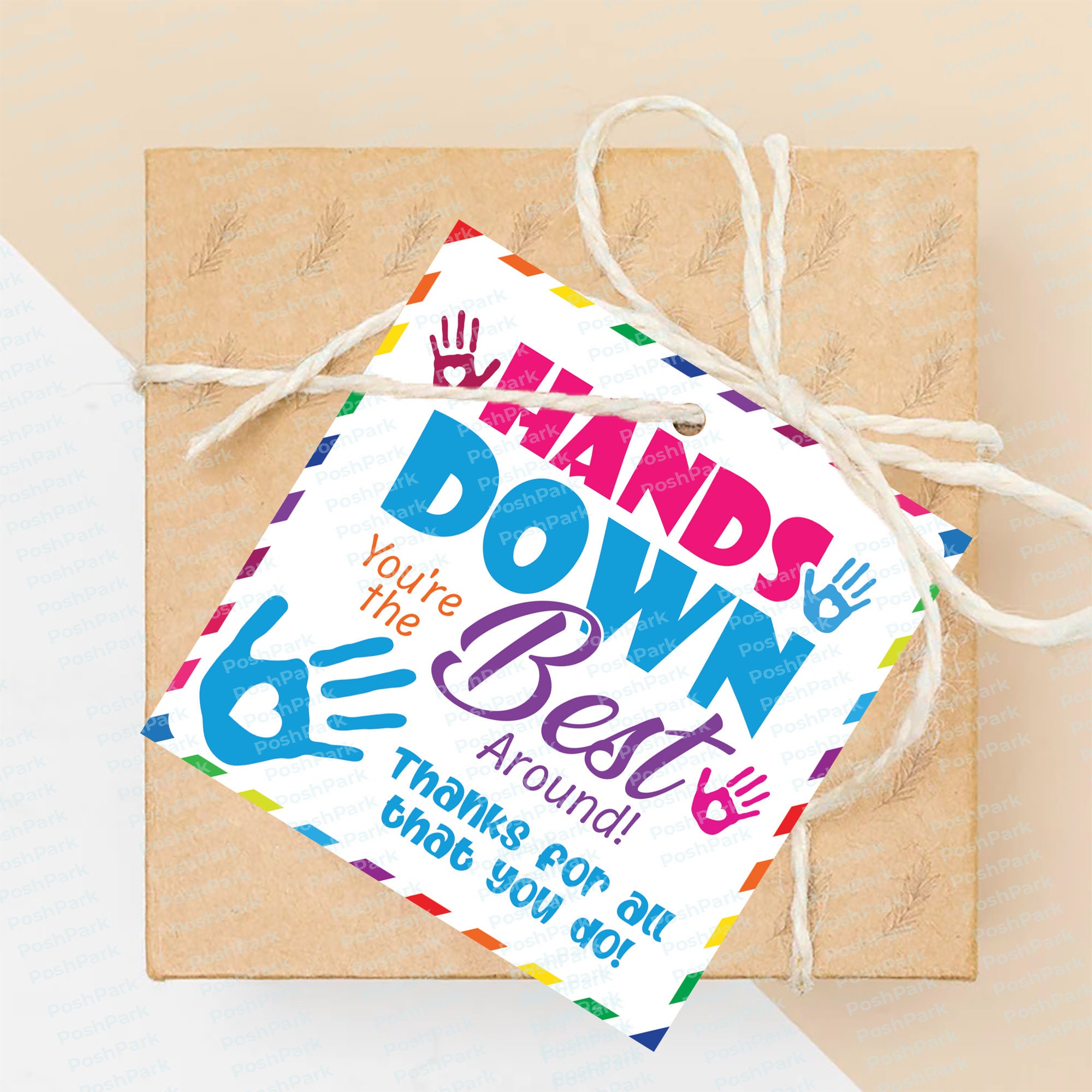 EDITABLE Hands Down You're the Best Around Tag Teacher - Etsy