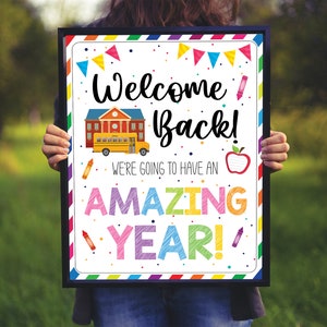 EDITABLE Back to School Welcome Sign Template, Welcome Back to School Bulletin Board, We're Going to Have an Amazing Year image 8
