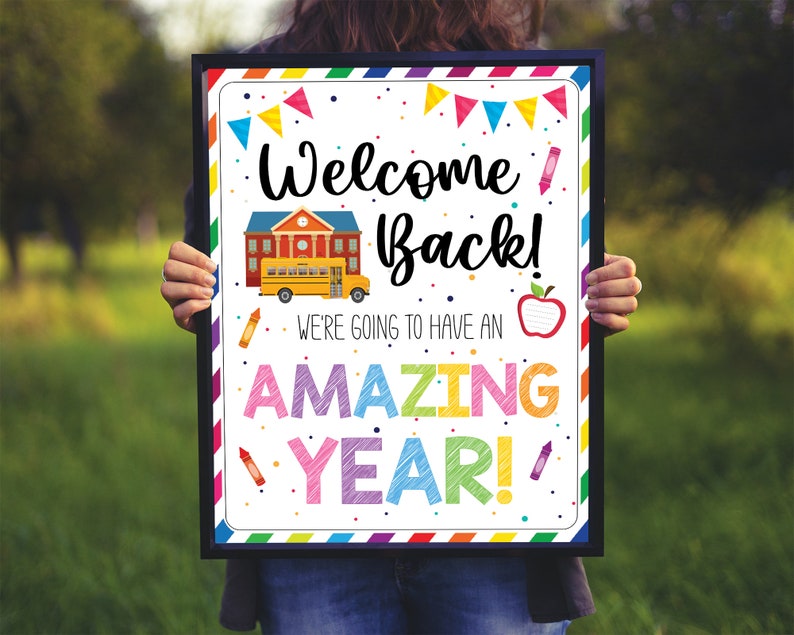 EDITABLE Back to School Welcome Sign Template, Welcome Back to School Bulletin Board, We're Going to Have an Amazing Year image 8