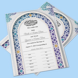 Nikah Template, Nikah Certificate, Islamic Marriage Certificate bild 7