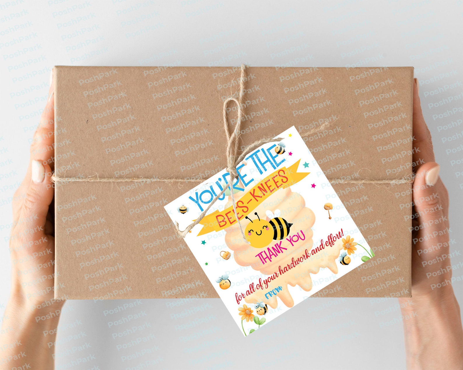 Printable PDF Thank You Bee Tag Template You're the Bees - Etsy