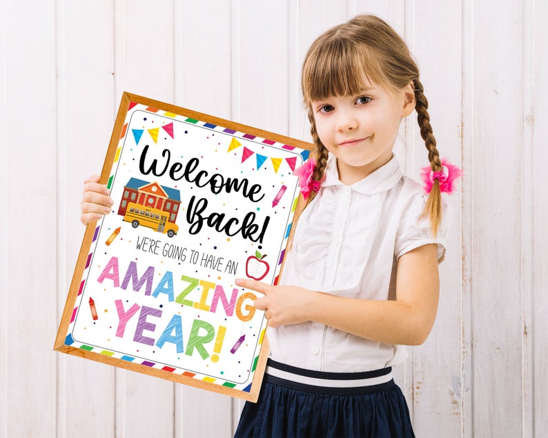 EDITABLE Back to School Welcome Sign Template, Welcome Back to School Bulletin Board, We're Going to Have an Amazing Year image 3