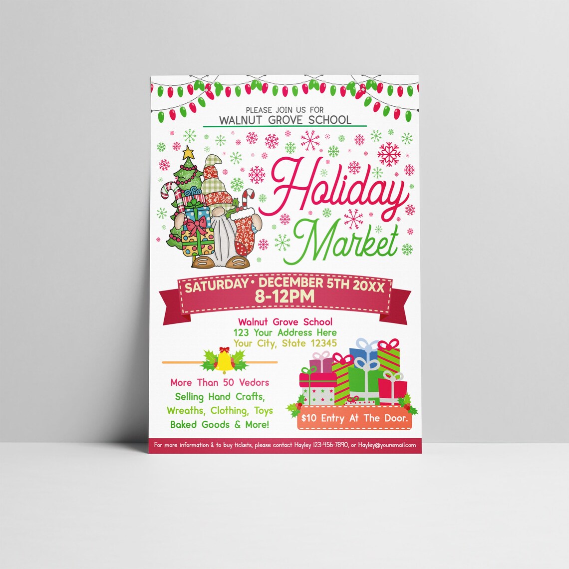 Editable Holiday Market Flyer Template, Community Holiday Event, Church ...