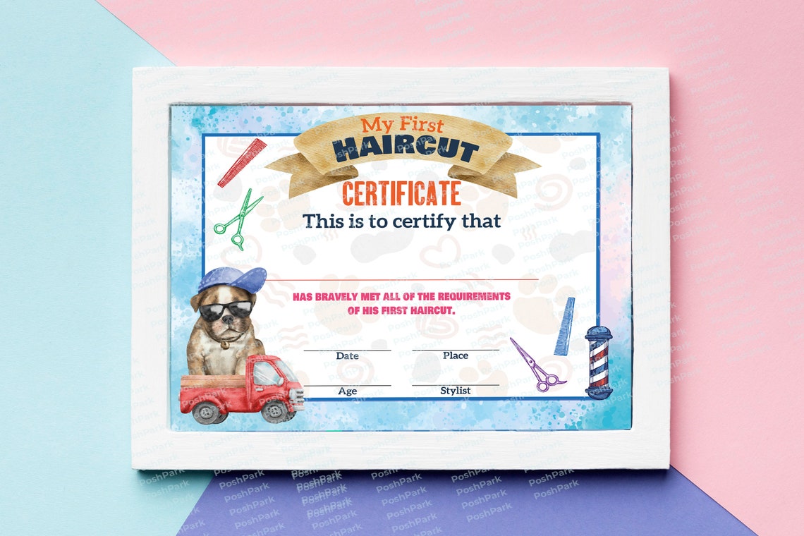 PRINTABLE Blank PDF First Haircut Certificate Boys and Girls | Etsy