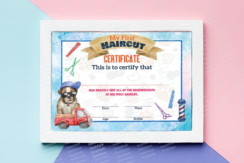 PRINTABLE Blank PDF First Haircut Certificate Boys and Girls | Etsy