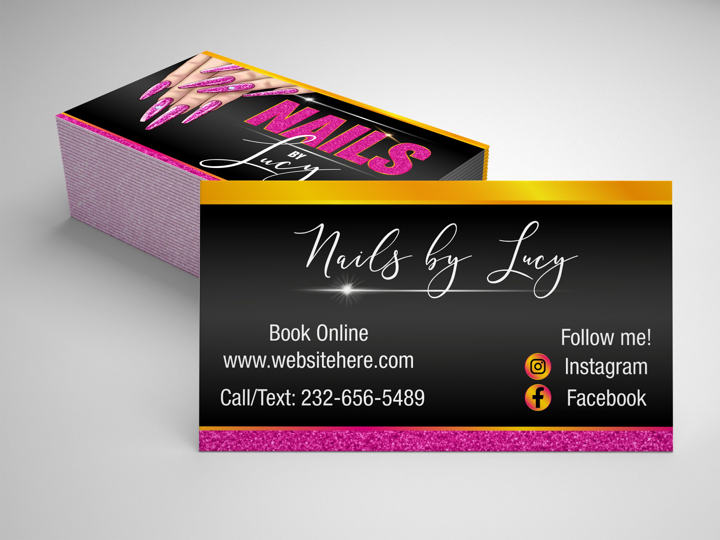 Nail Salon Business Cards Nail Technician business card Etsy.de