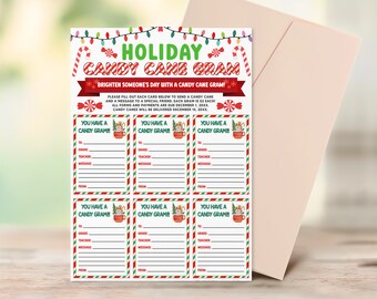 Editable Holiday Candy Gram Fundraiser Flyer, Christmas Candy Cane Gram Template, Santa PTO PTA School Church Fundraiser,